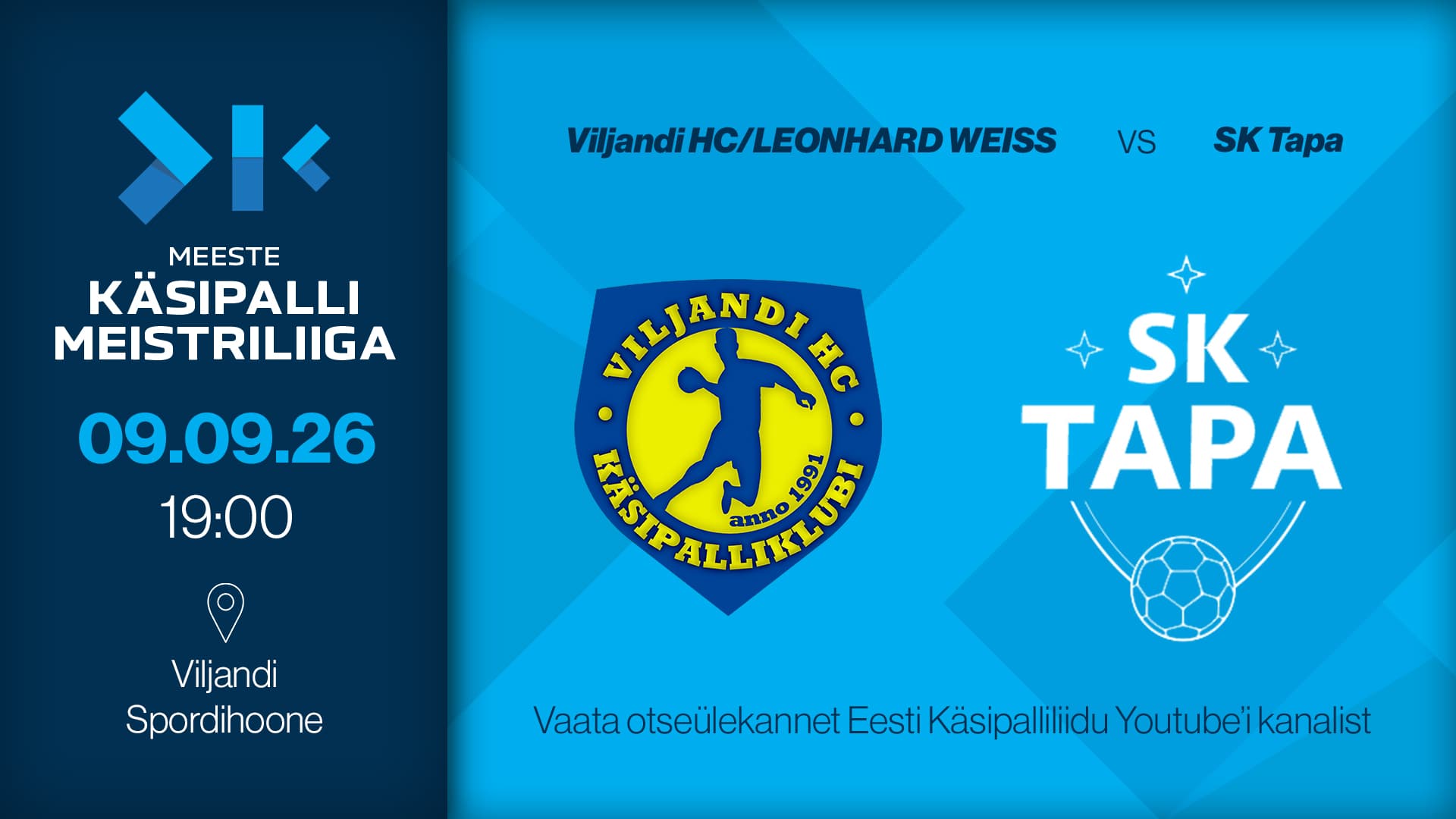 Vaata otse 2027 Eesti meistrivõistluste meeste meistriliiga kohtumist